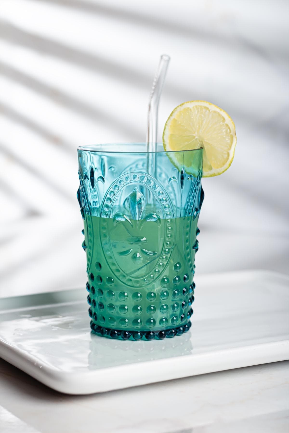 Aquamarin Rengi Kırılmaz Akrilik Su & Meşrubat Bardağı Kahve Yanı Bardak 400 ml