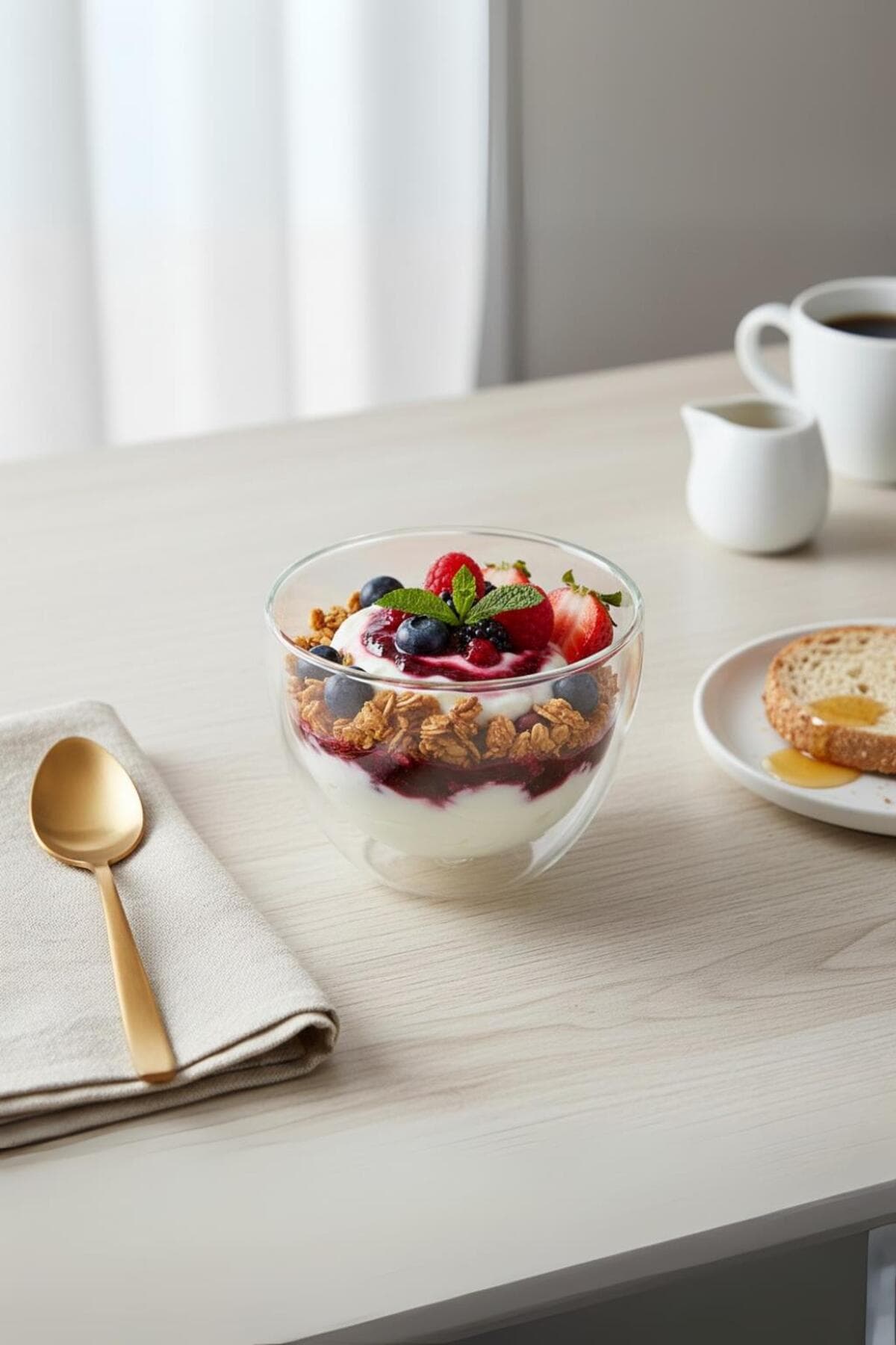 Isı Yalıtımlı Çift Cidarlı Cam Sunum Kasesi 250 ml Kahvaltılık & Tatlı Kasesi