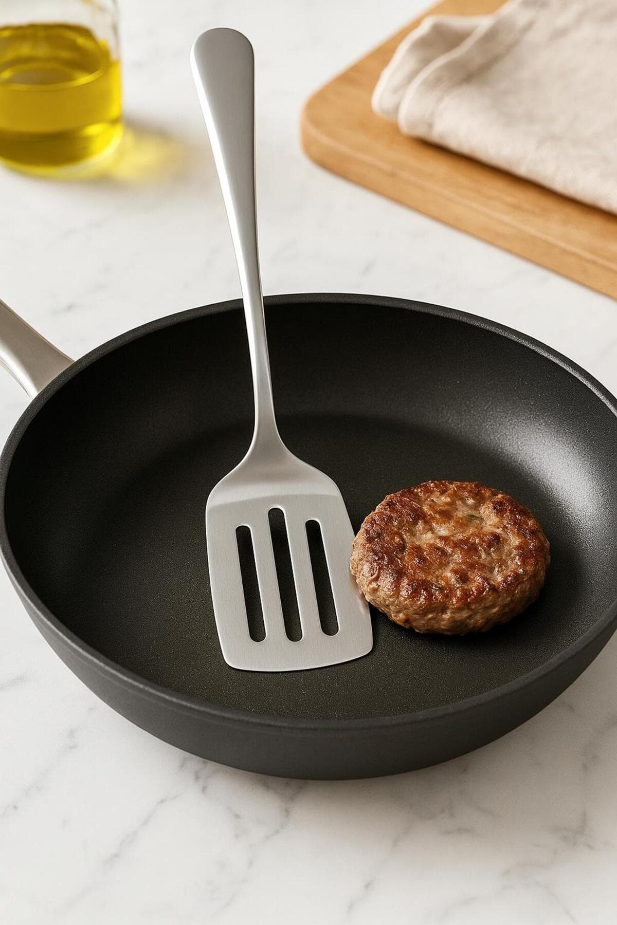 Geniş Uçlu Paslanmaz Çelik Servis ve Sunum Spatulası 26 cm Pasta Kek Börek