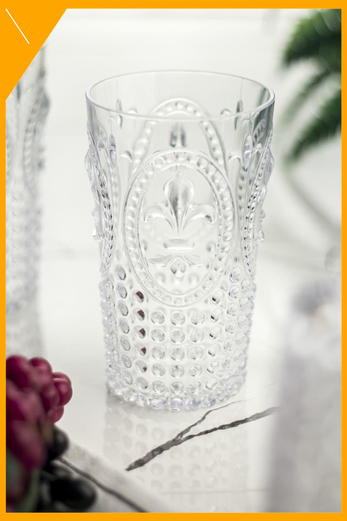 Büyük Boy Şeffaf Akrilik Kırılmaz Bardak, Uzun Su ve Meşrubat Bardağı 750 ml