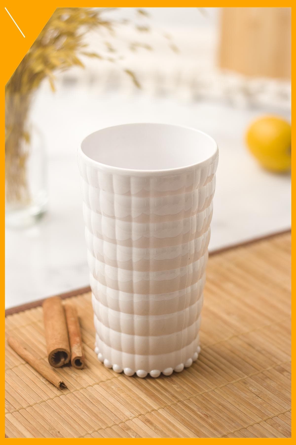 Allegra Beyaz 6'lı Kırılmaz Akrilik Bardak Seti 750 ml Büyük Boy Meşrubat