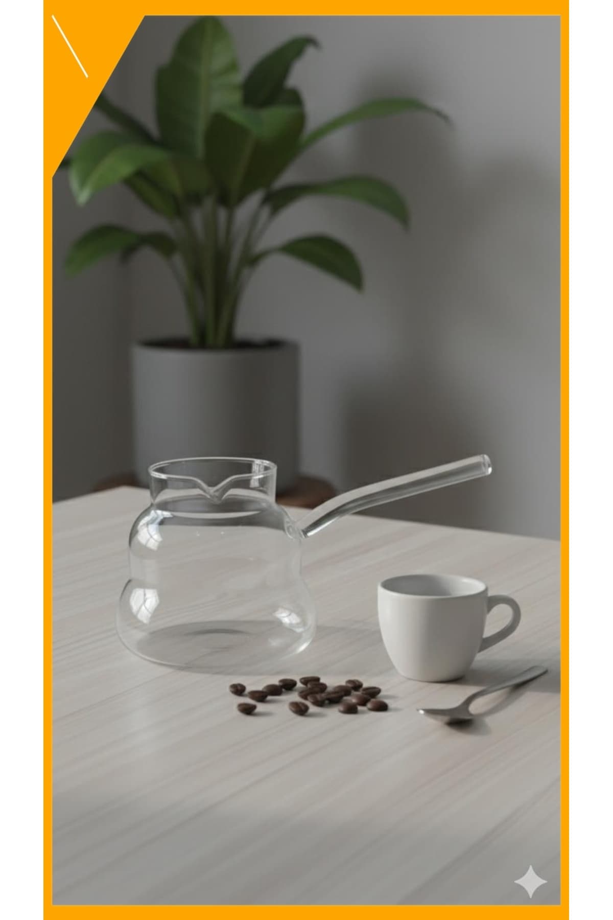 Isıya Dayanıklı Borosilikat Cam Cezve & Sütlük | Kahve ve Bitki Çayı Potu 400 ml