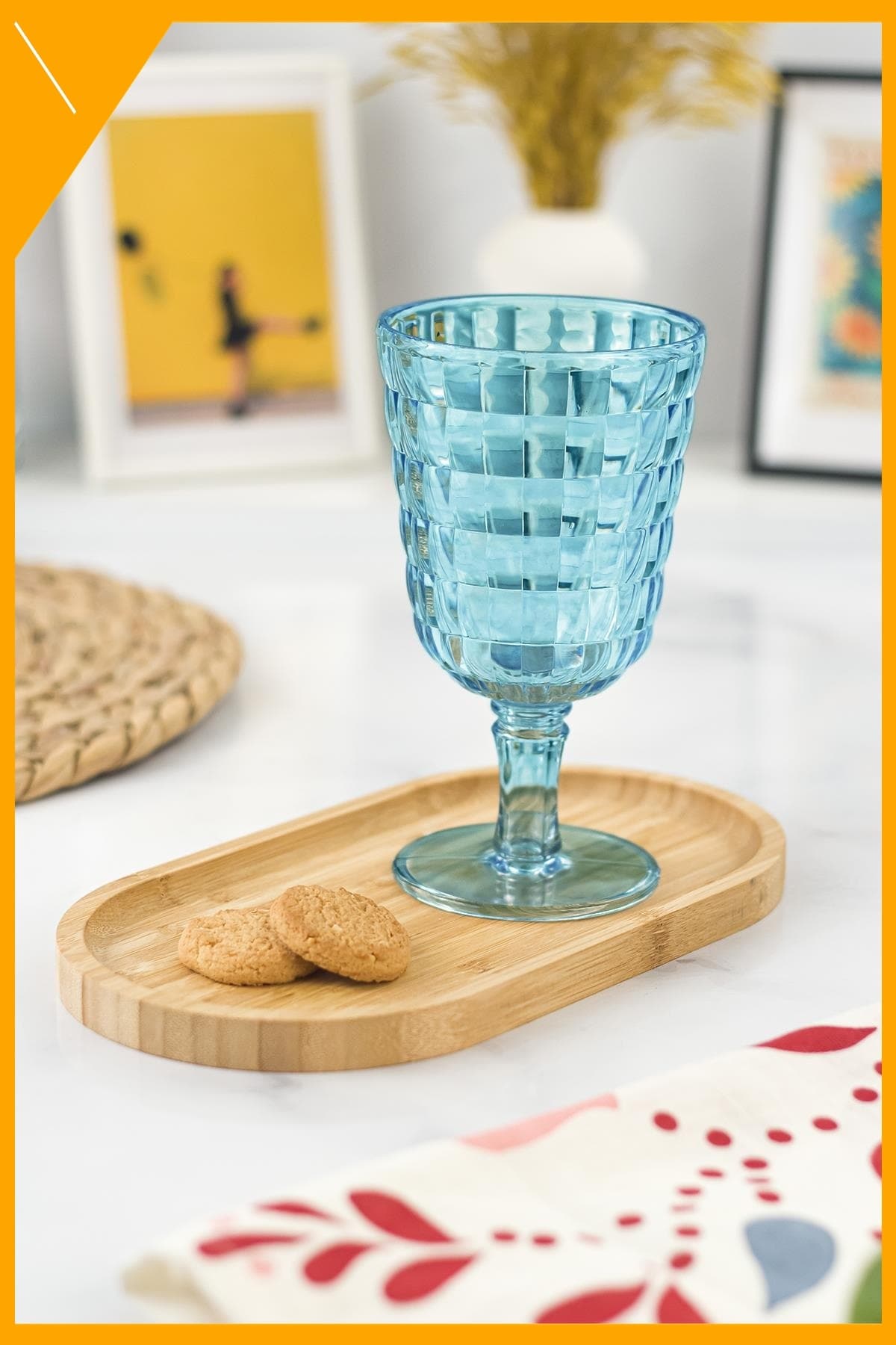 Allegra Aquamarin Rengi Kırılmaz Akrilik Kadeh, Cam Görünümlü Bardak 450 ml