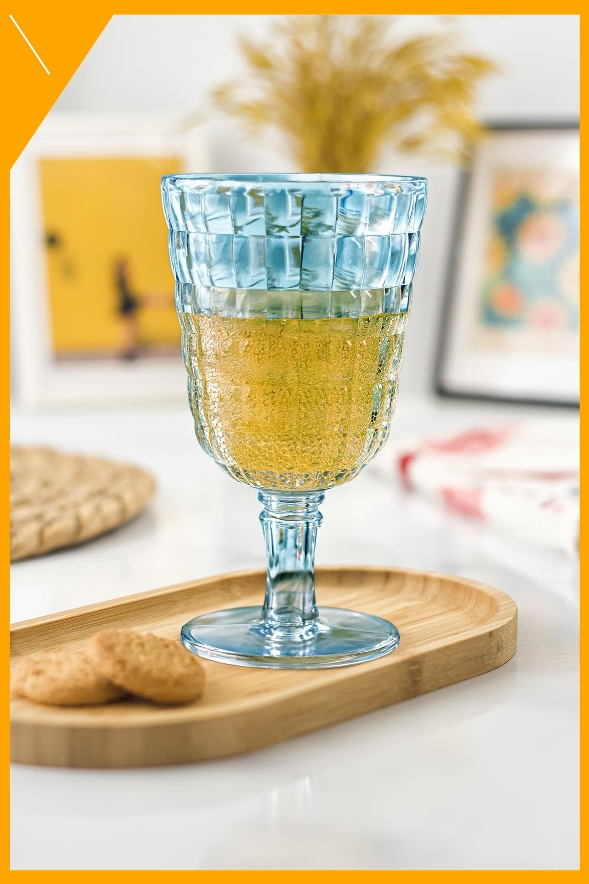 Allegra Aquamarin Kırılmaz Akrilik 6'lı Kadeh Bardak Seti Cam Görünümlü 450 ml