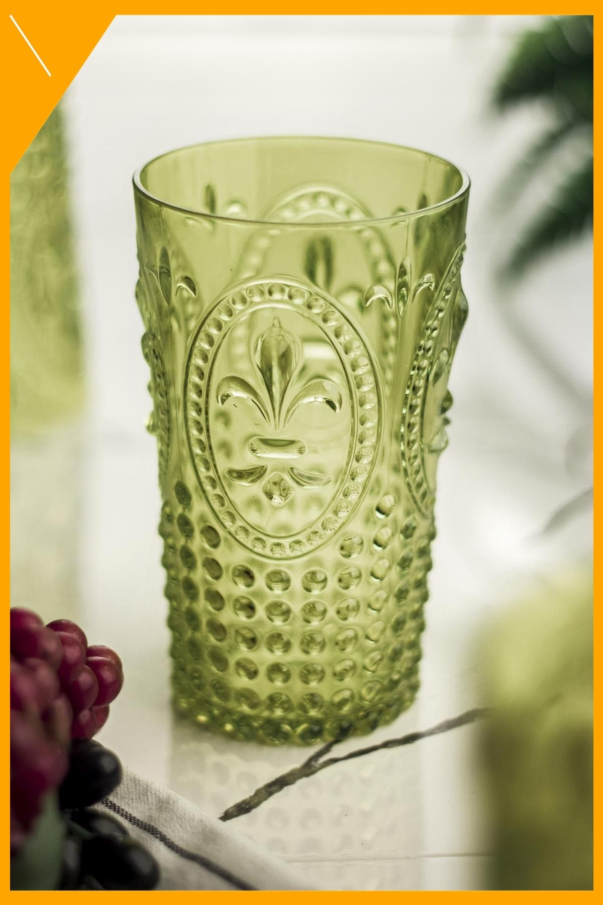 Koyu Yeşil Büyük Boy Akrilik Bardak 750ml - Kırılmaz Meşrubat & Su Bardağı