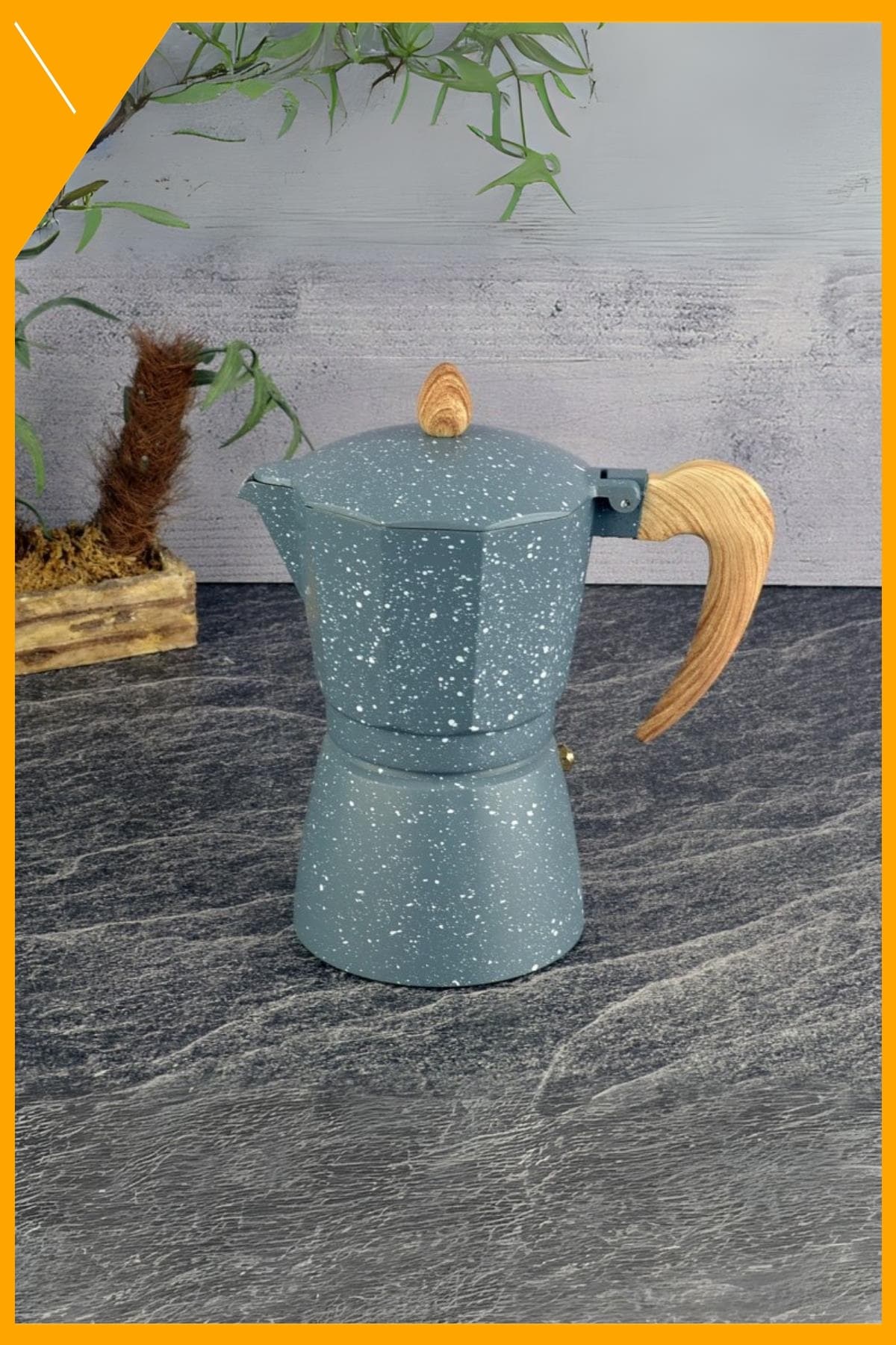 Moka Pot 6 Fincanlık Gri Alüminyum Kahve Demleme Espresso Cezvesi 300 ml